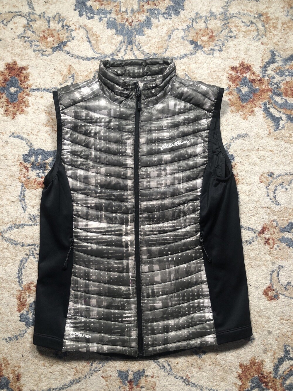 Eddie Bauer Vest Womens S Black Gray Ignitelite Hybrid First Ascent Down Fill